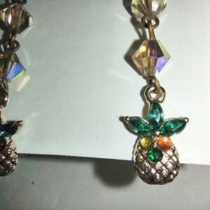 Pineapple Dangling Crystal Earrings